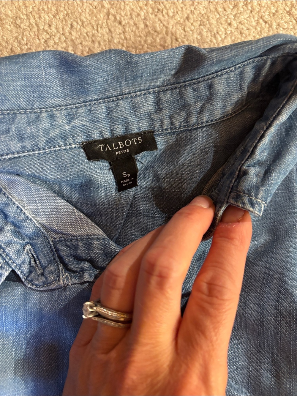 Talbots Petite Chambray Blue Tunic